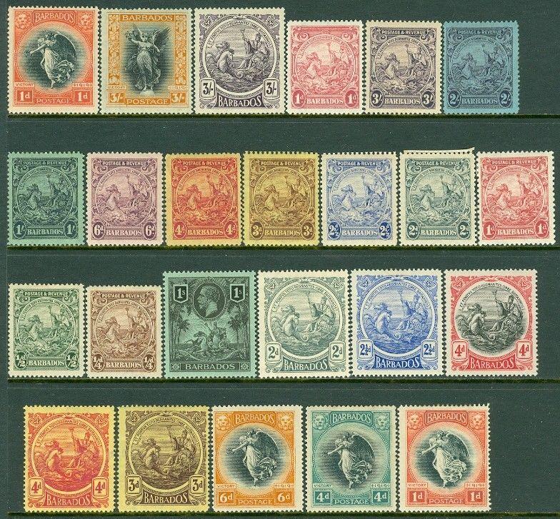 EDW1949SELL : BARBADOS Clean, all VF MOG collection of 24 Different. Sc Cat $223