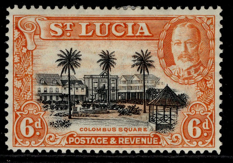 ST. LUCIA GVI SG120, 6d black & orange, M MINT.