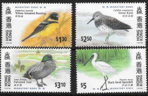 HONG KONG SG884/7 1997 MIGRATORY BIRDS SET MNH (r)