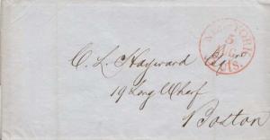 United States York-York, 5 cts. 1846 red serifed cds  Stampless Folded Letter.