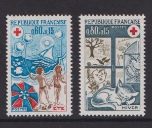 France  #B481-B482   MNH 1975  Red Cross  summer and winter