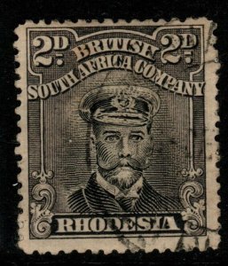 RHODESIA SG256 1913-9 2d BLACK & GREY-BLACK HEAD DIE IIIB p14 USED