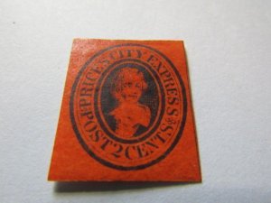 US Stamps Local Carrier-2c Price's City Express Post 1857, Scott #119L1,...