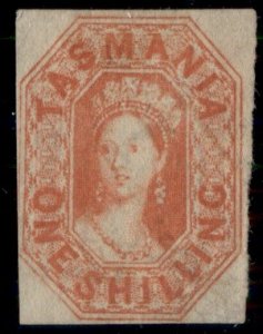 TASMANIA #16, 1sh vermillion, unused no gum, VF, signed, Scott $825.00