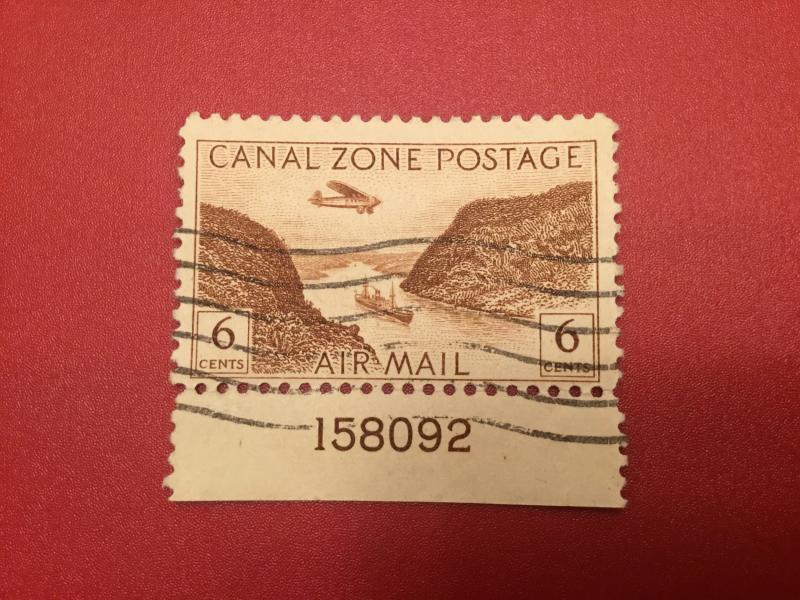 US Canal Zone C4 Used plate number single