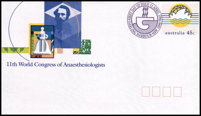 Australia World Congress of Anaesthesiologists Postal Stationary U/A FDC VF
