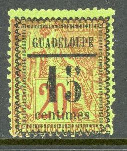 Guadeloupe 1889 French Colony 15¢/20¢ Stanley Gibbons #13 Mint  D887