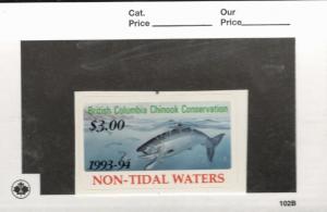 1993-94 Canada  British Columbia Chinook Conservation Stamp  Non-Tidal Waters