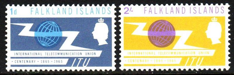 FALKLAND ISLANDS 154-155 NH '65 ITU Omnibus $10.15