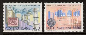 Vatican City 793-4 MNH Philatelic & Numismatic Museum, Stamp on Stamp