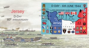 Jersey 2004 D Day Miniature Sheet on FDC