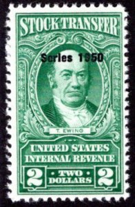 Scott RD324, $2, Series of 1950, MNG, Stock Transfer, USA Revenue Stamp