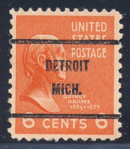 Detroit MI, 811-61 Bureau Precancel, 6¢ JQ Adams