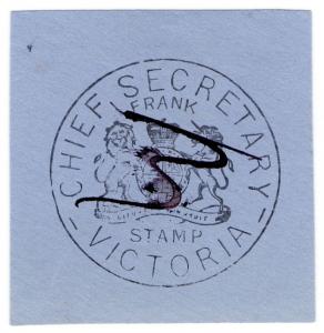 (I.B) Australia Postal : Victoria Frank Stamp (Chief Secretary)