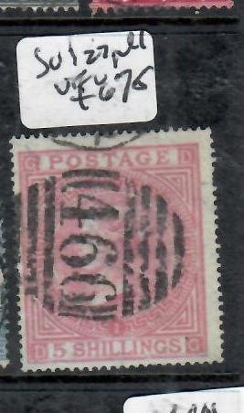 GREAT BRITAIN QV  5/-  PL 1     SG 127   #466  CANCEL      VFU          P0731B H