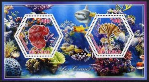 CHAD - 2014 - Corals - Perf 2v Sheet #1 - M N H - Private Issue