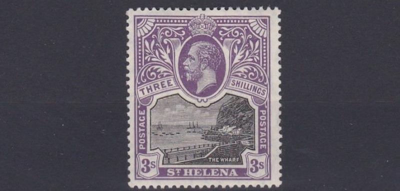 ST HELENA  1912 - 16      S G  81   3/-  BLACK &  VIOLET    MH  