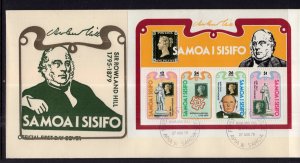 Samoa 516a Rowland Hill Souvenir Sheet U/A FDC