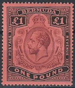 1918 Bermuda Giorgio V £1 purple and black-red MNH SG n. 55