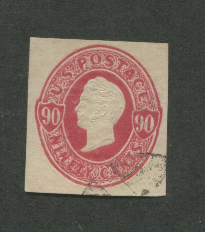 1870 United States Stamped Envelope Stationary #U105 Used Canceled Cut Square