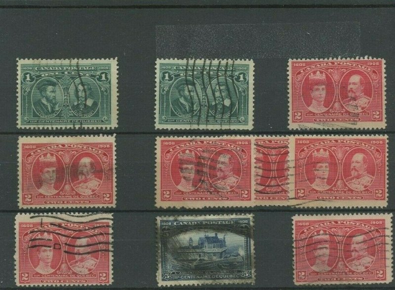 Tercentenary lot incl 5c VF Cat $125+ Canada used