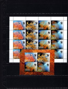 Niue 876-81n 881a Coral 2012 MNH Mini Sheet & S/S KLP