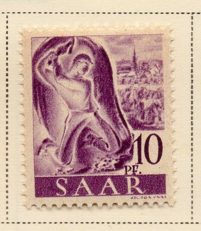 Germany Saar 1947 Early Issue Fine Mint Hinged 10pf. NW-09478