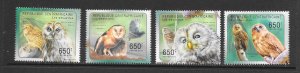 BIRDS - CENTRAL AFRICAN REPUBLIC #153 a-d OWLS MNH