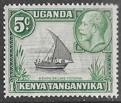 Kenya Uganda # 47  George V  - 5c Dhow - TYPE I   (1) VLH Unused