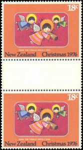 New Zealand #608-610, Complete Set(3), Gutter Pairs, 1976, Never Hinged