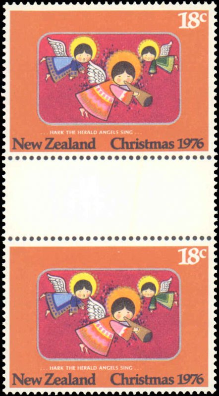 New Zealand #608-610, Complete Set(3), Gutter Pairs, 1976, Never Hinged