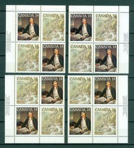 Canada. 1978. 4 Diff. Plate-Blocks. Mnh. Upper/Lower. James Cook Sc# 764a.