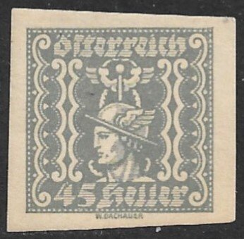 AUSTRIA 1921-22  45h MERCURY Newspaper Stamp Sc P48 MLH