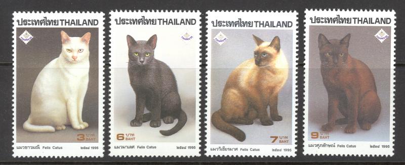 Thailand Sc# 1617-1620 MNH 1995 3b-9b Domestic Cats