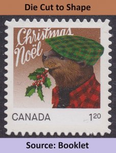 Canada 2882i Christmas Animals Beaver $1.20 DCTS single (from booklet) MNH 2015