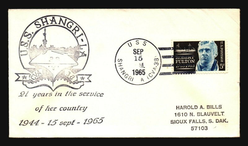 USS Shangri La1965 21st Ann. Cachet Cover - L1387