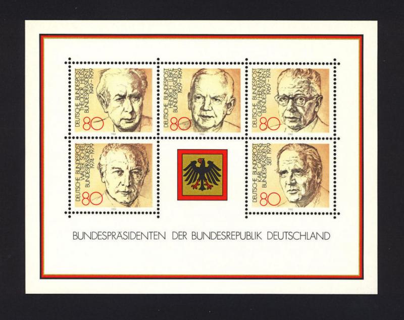 W. Germany Sc# 1384 Presidents Souvenir Sheet  MNH