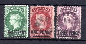 St. Helena QV small collection SG34, 37 & 41 M & U WS11864