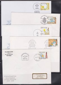 ESTONIA - SELECTED AIRMAIL ENVELOPE WITH LIGHTHOUSE STAMPS USED 20nos