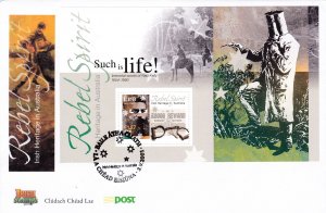 Ireland 2001 Rebel Spirit in Australia Sheet FDC Irish Heritage VF Scott 1309