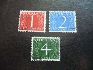 Stamps - Netherlands - Scott# 282,283,285 - Used Part Set of 3 Stamps