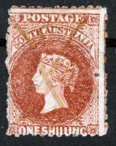 AUSTRALE 1869, SOUTH AUSTRALIA, Mi #26a, Queen Victoria Brown lake 1 Sh,