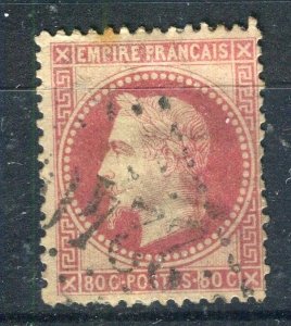 FRANCE; 1863 early classic Napoleon issue used Shade of 80c. value