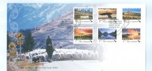 New Zealand 1972-1977 2004 Tourism (Scenic Views) set of six on a cacheted unaddressed first day cover.