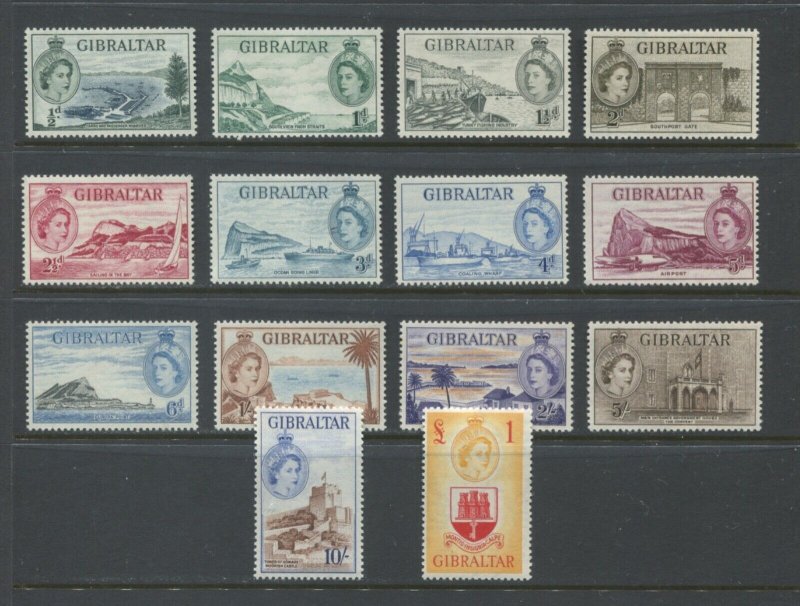 Gibraltar QEII 1953 set mint o.g. hinged