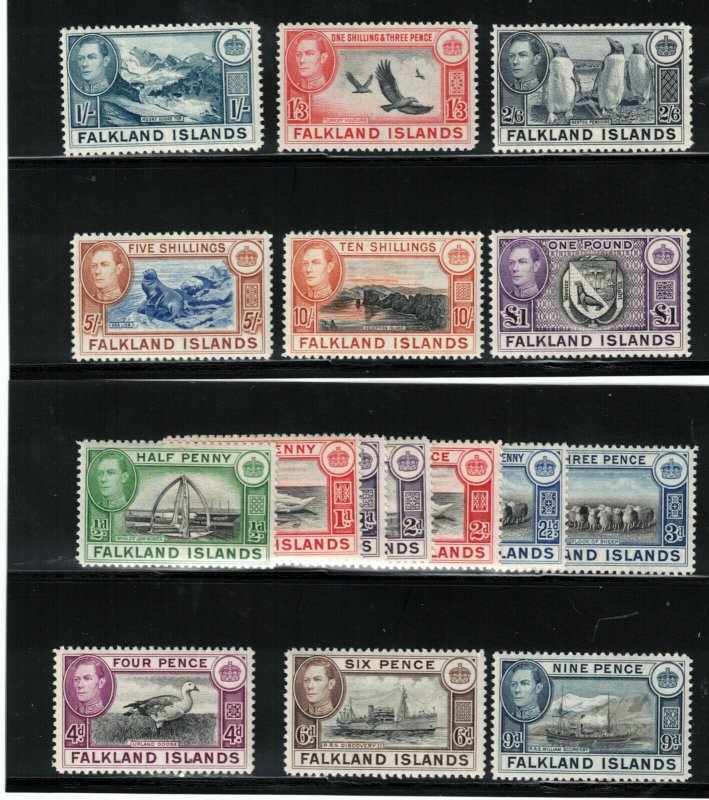 Falkland Islands #84 - #95 Very Fine Never Hinged Set