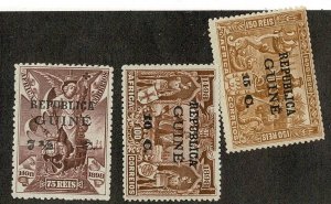 Portuguese Guinea #129-31 used surcharges