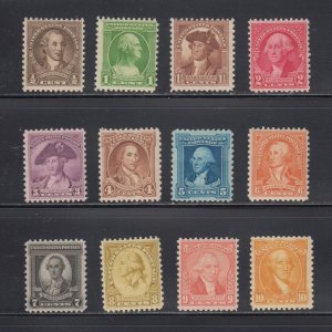 US, 704-715, MNH, WASHINGTONS BIRTH, 1932, MINT NH VF