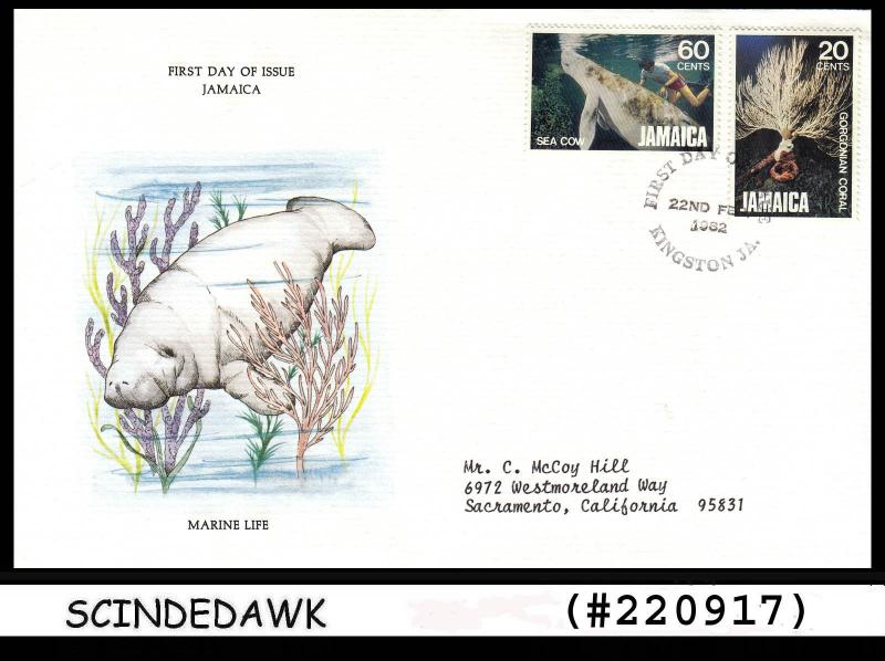 JAMAICA - 1982 MARINE LIFE FISH - 2V FDC