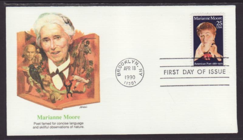 US 2449 Marianne Moore Fleetwood U/A FDC